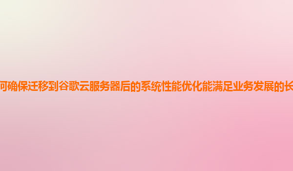 如何确保迁移到谷歌云服务器后的系统性能优化能满足业务发展的长期需求和变化？