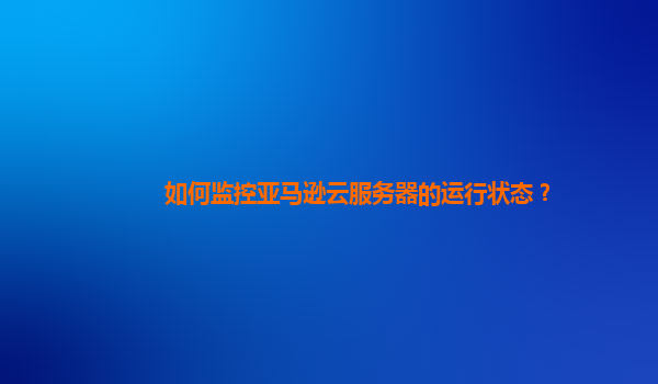 如何监控亚马逊云服务器的运行状态？