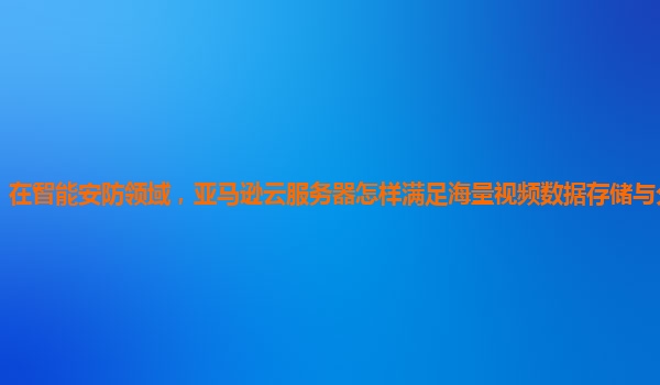 在智能安防领域，亚马逊云服务器怎样满足海量视频数据存储与分析需求？