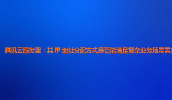 腾讯云服务器：其 IP 地址分配方式是否能满足复杂业务场景需求？