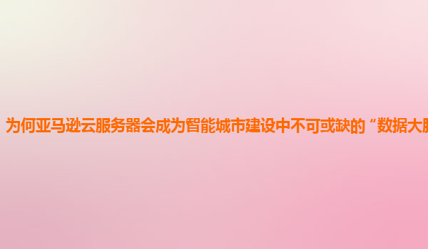 为何亚马逊云服务器会成为智能城市建设中不可或缺的 “数据大脑” ？