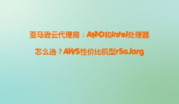亚马逊云代理商：AMD和Intel处理器怎么选？AWS性价比机型r5a.large实测