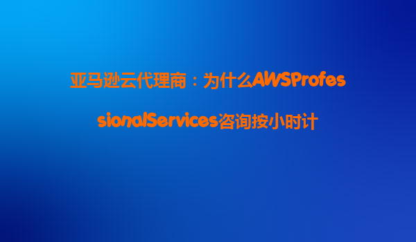 亚马逊云代理商：为什么AWSProfessionalServices咨询按小时计费？‌