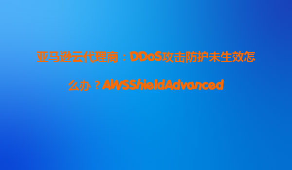 亚马逊云代理商：DDoS攻击防护未生效怎么办？AWSShieldAdvanced绑定流程