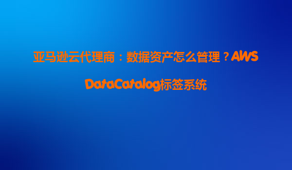 亚马逊云代理商：数据资产怎么管理？AWSDataCatalog标签系统