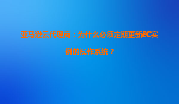 亚马逊云代理商：为什么必须定期更新EC实例的操作系统？