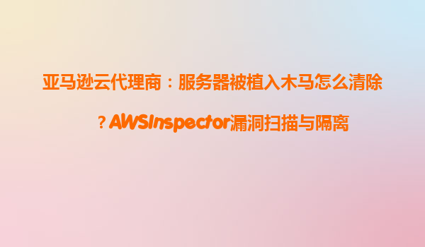亚马逊云代理商：服务器被植入木马怎么清除？AWSInspector漏洞扫描与隔离