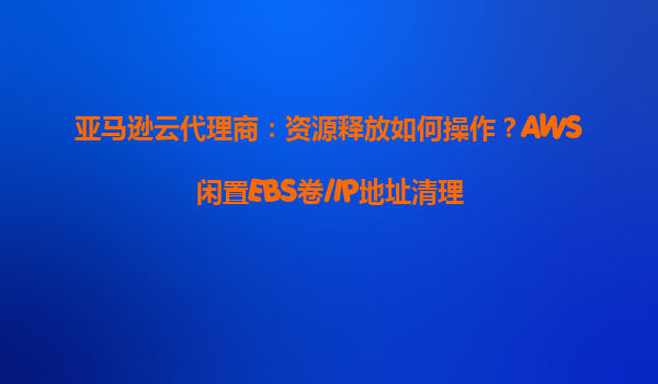 亚马逊云代理商：资源释放如何操作？AWS闲置EBS卷/IP地址清理