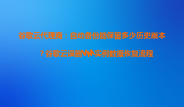 谷歌云代理商：自动备份能保留多少历史版本？谷歌云误删VM实例数据恢复流程