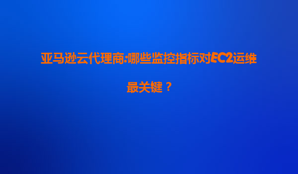 亚马逊云代理商:哪些监控指标对EC2运维最关键？