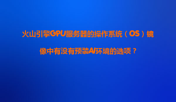 火山引擎GPU服务器的操作系统（OS）镜像中有没有预装AI环境的选项？
